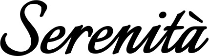 Vorschau des Bootsnamens "Serenità" als Schriftzug für "Bootsbeschriftung Klassisch 58"