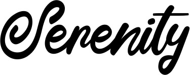 Vorschau des Bootsnamens "Serenity" als Schriftzug für "Bootsbeschriftung Klassisch 102"