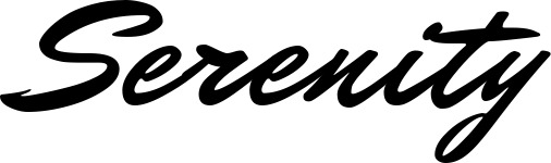 Bootsname 'Serenity' angezeigt als 'Bootsbeschriftung Klassisch 82'
