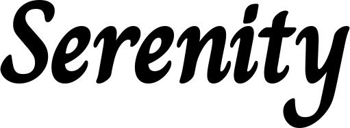 Vorschau des Bootsnamens "Serenity" als Schriftzug für "Bootsbeschriftung Klassisch 51"