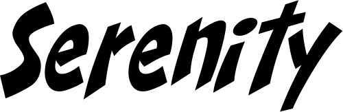 Vorschau des Bootsnamens "Serenity" als Schriftzug für "Bootsbeschriftung Klassisch 31"