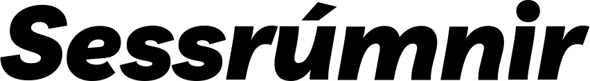 Vorschau des Bootsnamens "Sessrúmnir" als Schriftzug für "Bootsbeschriftung Kursiv 06"