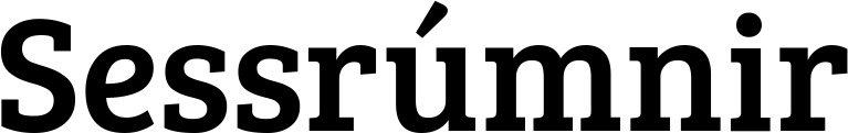 Vorschau des Bootsnamens "Sessrúmnir" als Schriftzug für "Bootsbeschriftung Normal 09"
