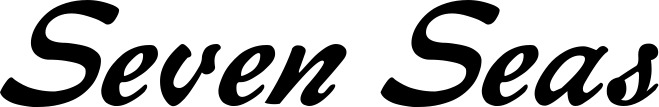 Vorschau des Bootsnamens "Seven Seas" als Schriftzug für "Bootsbeschriftung Klassisch 12"