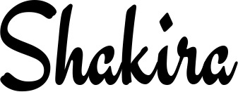 Vorschau des Bootsnamens "Shakira" als Schriftzug für "Bootsbeschriftung Klassisch 63"