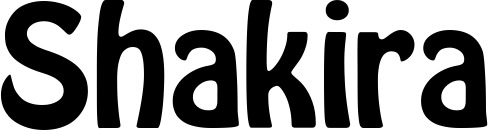 Vorschau des Bootsnamens "Shakira" als Schriftzug für "Bootsbeschriftung Fett 01"