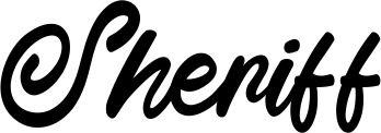 Vorschau des Bootsnamens "Sheriff" als Schriftzug für "Bootsbeschriftung Klassisch 102"