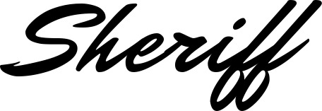 Vorschau des Bootsnamens "Sheriff" als Schriftzug für "Bootsbeschriftung Klassisch 82"