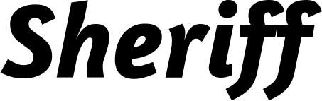 Vorschau des Bootsnamens "Sheriff" als Schriftzug für "Bootsbeschriftung Kursiv 01"