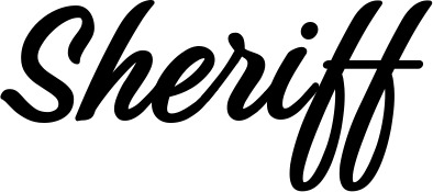 Vorschau des Bootsnamens "Sheriff" als Schriftzug für "Bootsbeschriftung Klassisch 48"
