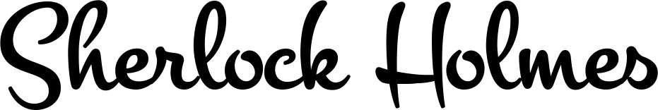 Vorschau des Bootsnamens "Sherlock Holmes" als Schriftzug für "Bootsbeschriftung Klassisch 81"