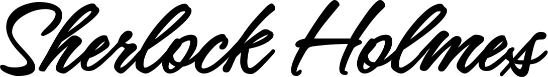 Vorschau des Bootsnamens "Sherlock Holmes" als Schriftzug für "Bootsbeschriftung Klassisch 71"