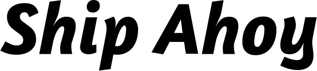 Vorschau des Bootsnamens "Ship Ahoy" als Schriftzug für "Bootsbeschriftung Kursiv 01"