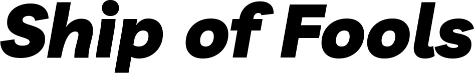 Bootsname 'Ship of Fools' angezeigt als 'Bootsbeschriftung Kursiv 06'