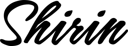 Vorschau des Bootsnamens "Shirin" als Schriftzug für "Bootsbeschriftung Klassisch 71"