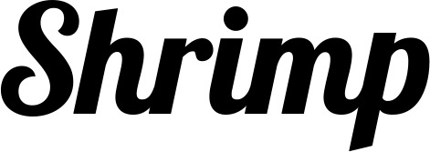 Vorschau des Bootsnamens "Shrimp" als Schriftzug für "Bootsbeschriftung Neu 60"