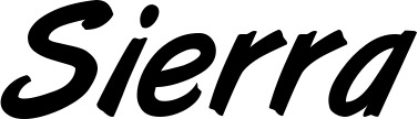 Vorschau des Bootsnamens "Sierra" als Schriftzug für "Bootsbeschriftung Klassisch 38"