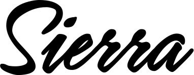 Vorschau des Bootsnamens "Sierra" als Schriftzug für "Style Klassisch 71"