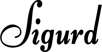 Vorschau des Bootsnamens "Sigurd" als Schriftzug für "Bootsbeschriftung Klassisch 76"
