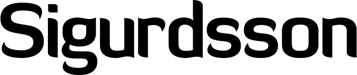 Vorschau des Bootsnamens "Sigurdsson" als Schriftzug für "Bootsbeschriftung Normal 06"