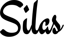 Vorschau des Bootsnamens "Silas" als Schriftzug für "Bootsbeschriftung Klassisch 63"