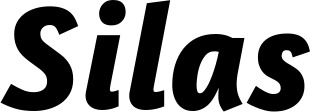 Vorschau des Bootsnamens "Silas" als Schriftzug für "Bootsbeschriftung Kursiv 01"