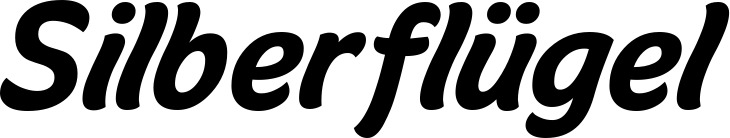 Vorschau des Bootsnamens "Silberflügel" als Schriftzug für "Style Klassisch 14"