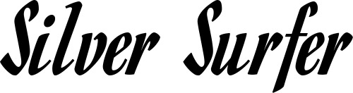 Vorschau des Bootsnamens "Silver Surfer" als Schriftzug für "Bootsbeschriftung Klassisch 93"