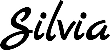 Vorschau des Bootsnamens "Silvia" als Schriftzug für "Bootsbeschriftung Klassisch 45"