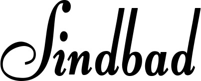 Vorschau des Bootsnamens "Sindbad" als Schriftzug für "Bootsbeschriftung Klassisch 76"
