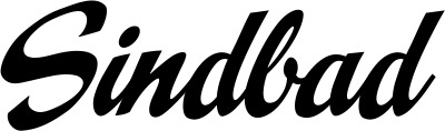 Vorschau des Bootsnamens "Sindbad" als Schriftzug für "Bootsbeschriftung Klassisch 29"