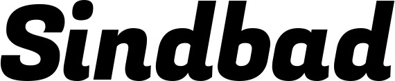 Vorschau des Bootsnamens "Sindbad" als Schriftzug für "Bootsbeschriftung Kursiv 04"