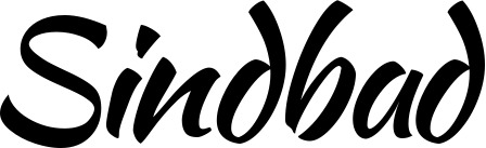 Vorschau des Bootsnamens "Sindbad" als Schriftzug für "Bootsbeschriftung Klassisch 73"