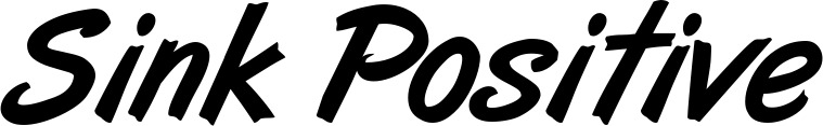 Vorschau des Bootsnamens "Sink Positive" als Schriftzug für "Bootsbeschriftung Klassisch 38"