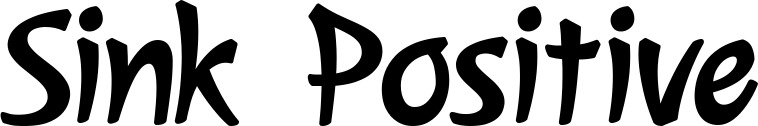 Vorschau des Bootsnamens "Sink Positive" als Schriftzug für "Bootsbeschriftung Klassisch 72"