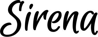 Vorschau des Bootsnamens "Sirena" als Schriftzug für "Style Klassisch 105"