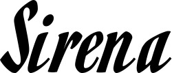 Vorschau des Bootsnamens "Sirena" als Schriftzug für "Bootsbeschriftung Klassisch 93"