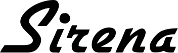 Vorschau des Bootsnamens "Sirena" als Schriftzug für "Bootsbeschriftung Klassisch 66"