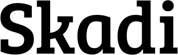 Vorschau des Bootsnamens "Skadi" als Schriftzug für "Bootsbeschriftung Normal 09"