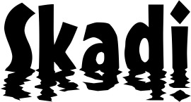 Vorschau des Bootsnamens "Skadi" als Schriftzug für "Bootsbeschriftung Neu 13"