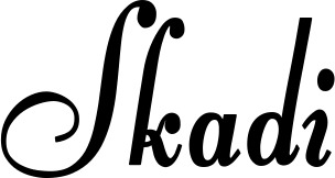 Vorschau des Bootsnamens "Skadi" als Schriftzug für "Bootsbeschriftung Klassisch 76"