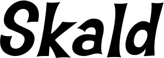 Vorschau des Bootsnamens "Skald" als Schriftzug für "Bootsbeschriftung Klassisch 23"