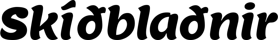 Vorschau des Bootsnamens "Skíðblaðnir" als Schriftzug für "Bootsbeschriftung Neu 49"