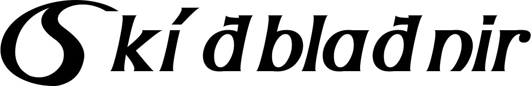 Vorschau des Bootsnamens "Skíðblaðnir" als Schriftzug für "Bootsbeschriftung Neu 08"