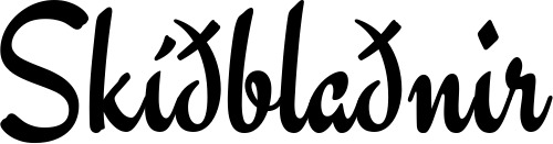 Vorschau des Bootsnamens "Skíðblaðnir" als Schriftzug für "Bootsbeschriftung Klassisch 63"