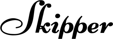 Vorschau des Bootsnamens "Skipper" als Schriftzug für "Bootsbeschriftung Klassisch 76-A"