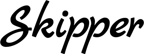 Vorschau des Bootsnamens "Skipper" als Schriftzug für "Bootsbeschriftung Klassisch 77"