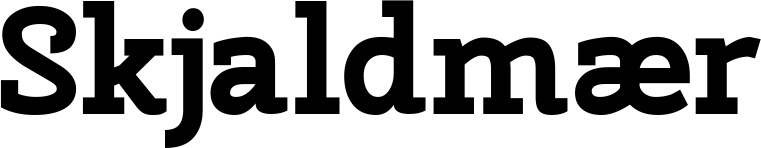 Vorschau des Bootsnamens "Skjaldmær" als Schriftzug für "Bootsbeschriftung Neu 40"