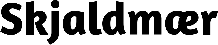 Vorschau des Bootsnamens "Skjaldmær" als Schriftzug für "Bootsbeschriftung Fett 09"