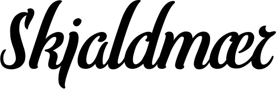 Vorschau des Bootsnamens "Skjaldmær" als Schriftzug für "Bootsbeschriftung Klassisch 62"